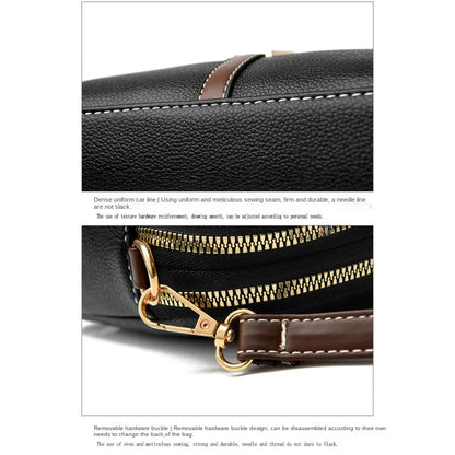 Women's genuine leather handbag with flap, luxurious, messenger style, crossbody