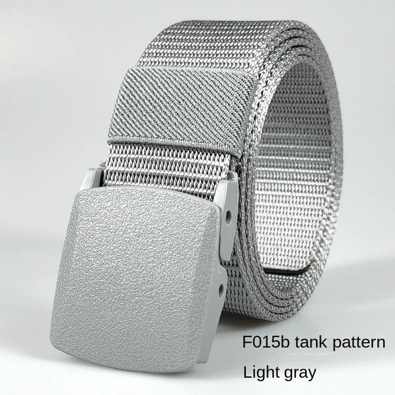 Men's casual belt for outdoor activities, made of canvas and nylon, without metal
