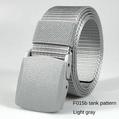 Men's casual belt for outdoor activities, made of canvas and nylon, without metal