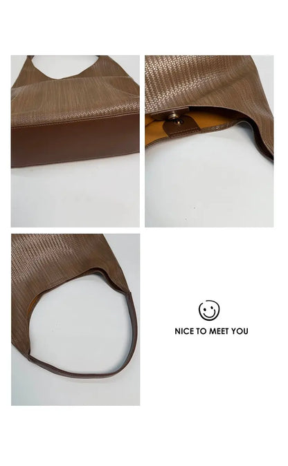 Women's High-Quality leather tote bag, vintage style, model 2025