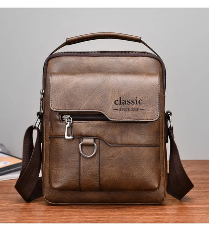 Men's crossbody bag with zipper closure, made of synthetic leather and with ample storage capacity