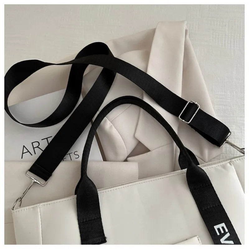 Women's Waterproof Nylon Tote Bag – Large Capacity and Lightweight with Crossbody Strap