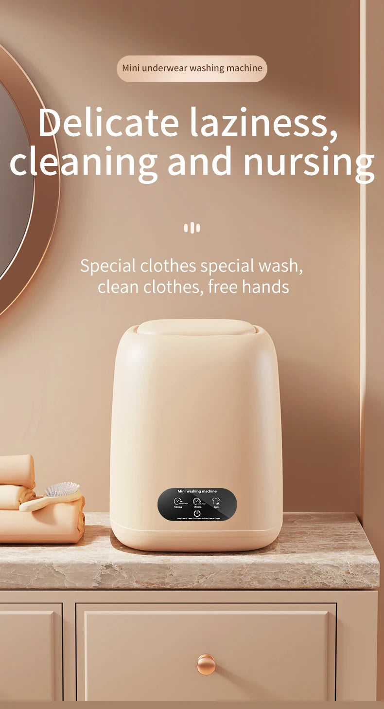 Fully Automatic Portable Mini Washer with Spin-Dry Function (220V) for Underwear and Children's Clothing