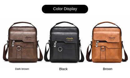 Men's crossbody bag with zipper closure, made of synthetic leather and with ample storage capacity