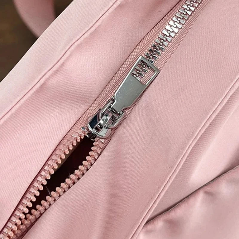 Bolsa de ombro de grande capacidade para mulheres, bolsa casual de nylon durável com vários bolsos, sacola de viagem leve