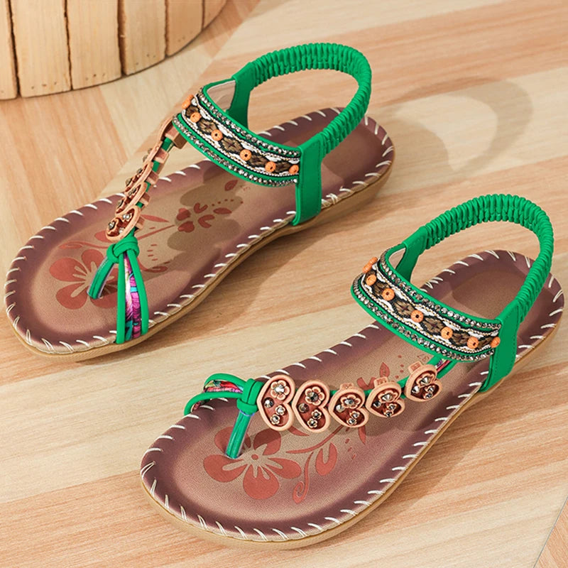 Women's bohemian style flip-flops