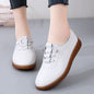 Women's casual sneakers, ballet flat style, made of genuine leather