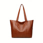 Large-capacity solid-color vintage-style women's handbag