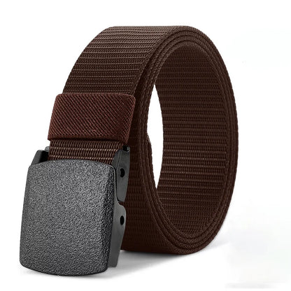 Men's casual canvas belt for outdoor activities, tactical nylon, sports