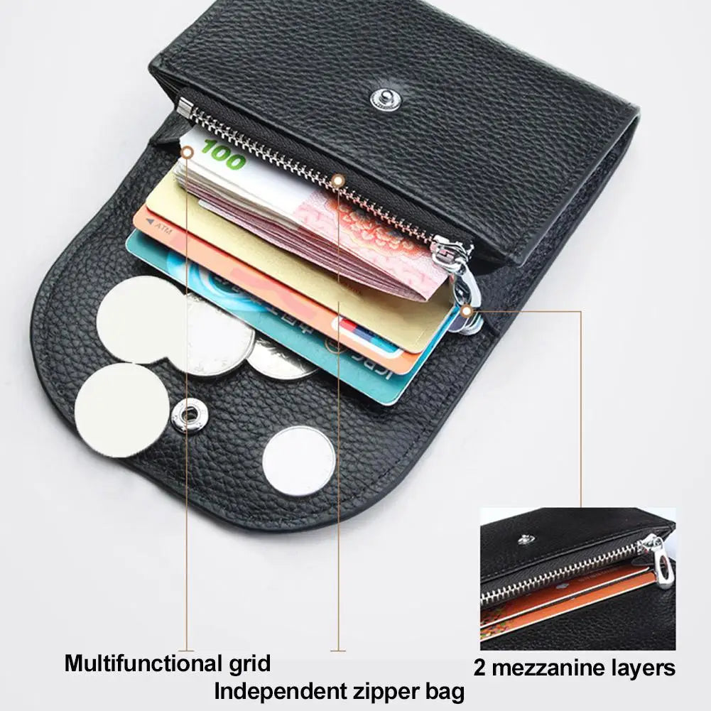 Charming small women's wallet in leather with card slots