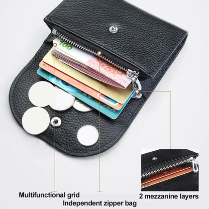 Charming small women's wallet in leather with card slots