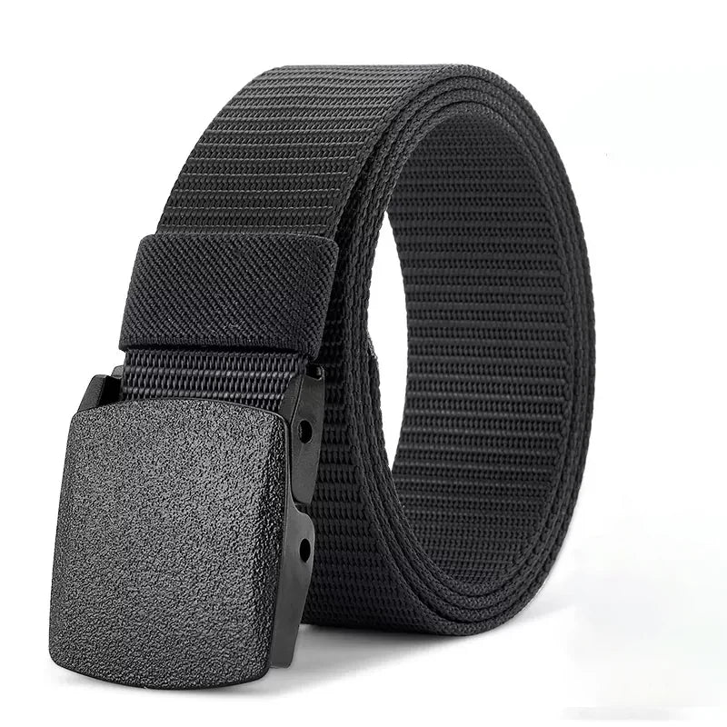 Men's casual canvas belt for outdoor activities, tactical nylon, sports