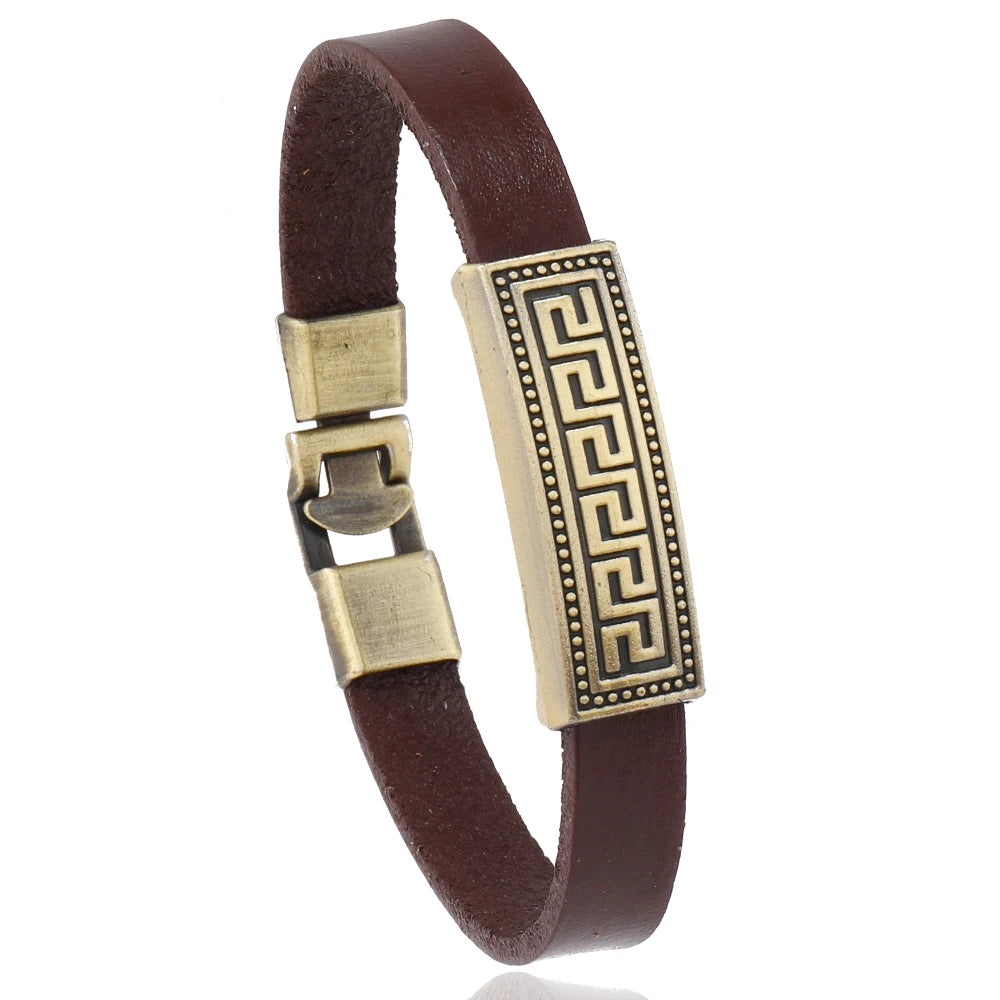 Vintage leather bracelet for men