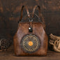 Women's vintage leather backpack, luxurious and elegant