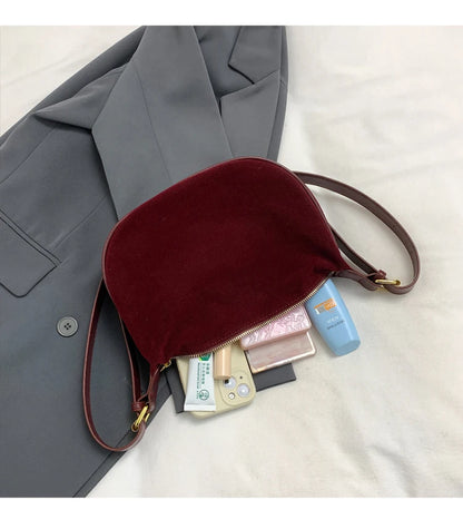 Women's vintage suede crossbody bag, casual and versatile