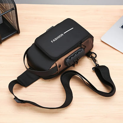 Stylish Men's Sling Bag - Durable Oxford Fabric, Crossbody Chest Pack with Phone Pocket, Zip Closure for Daily Commute