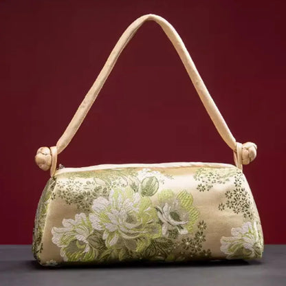 Women's shoulder/handbag in embroidered silk