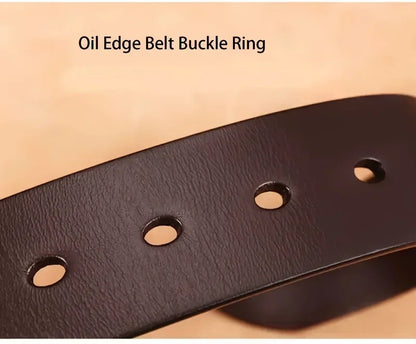 Men's casual and modern cowboy-style belt with a pin buckle, retro style for formal occasions