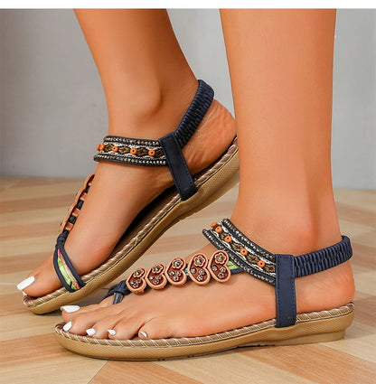Women's bohemian style flip-flops