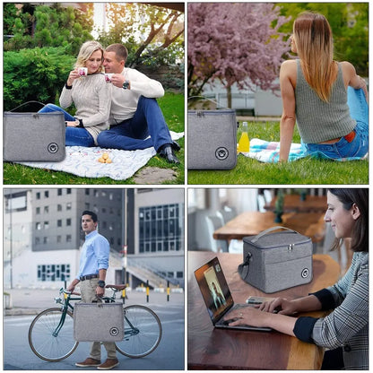 Portable insulated lunch bag, waterproof, for storing food
