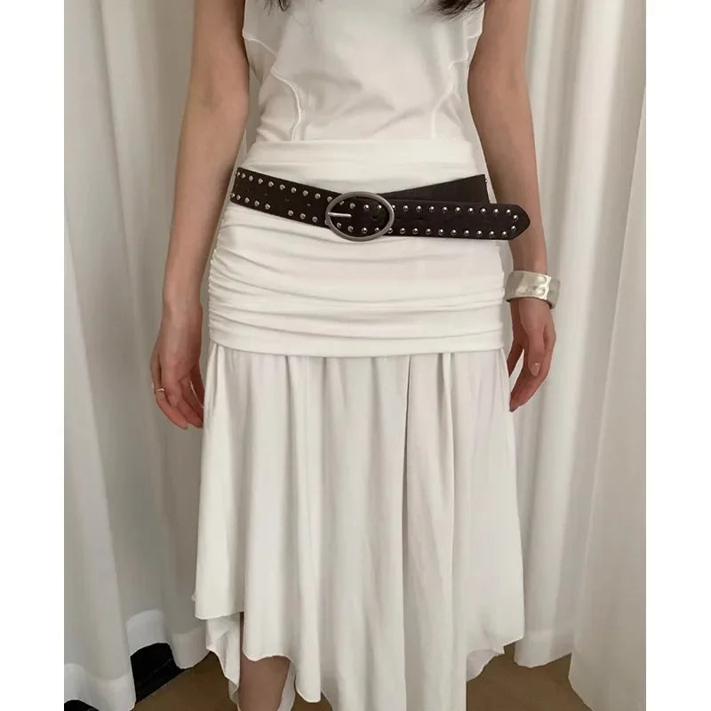 Bohemian women's belt with rivets, sophisticated and exclusive design