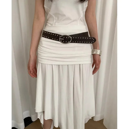 Bohemian women's belt with rivets, sophisticated and exclusive design