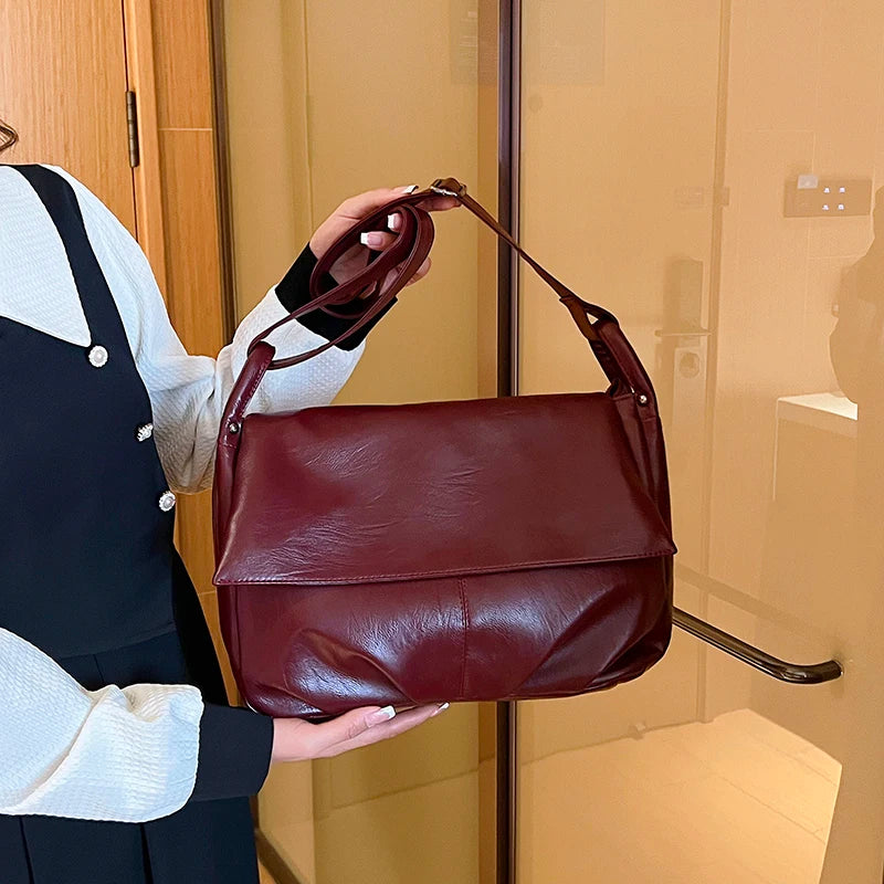 Large women's leather handbag