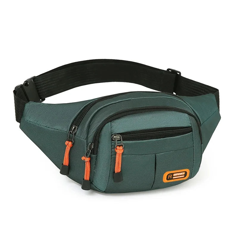 Multifunctional unisex waist bag with large capacity and waterproof properties