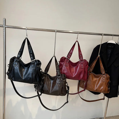 Stylish, large-capacity retro women's shoulder/crossbody bag
