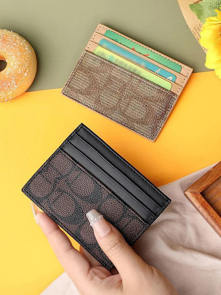 Small women's card holder wallets with an elegant design.