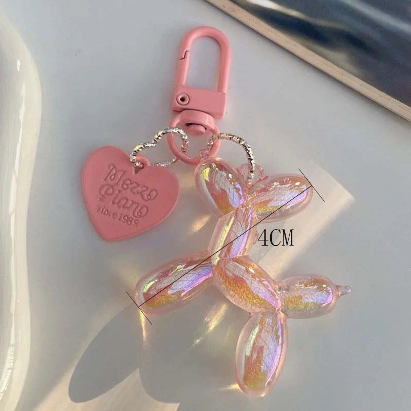 Balloon dog keychain in vibrant colors, a creative and fun accessory