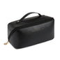 A sophisticated, portable, and large toiletry bag for cosmetics or personal hygiene items.