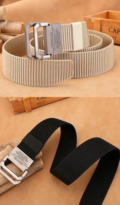 Elegant, casual, tactical men's belt in nylon fabric, military style, to wear with jeans