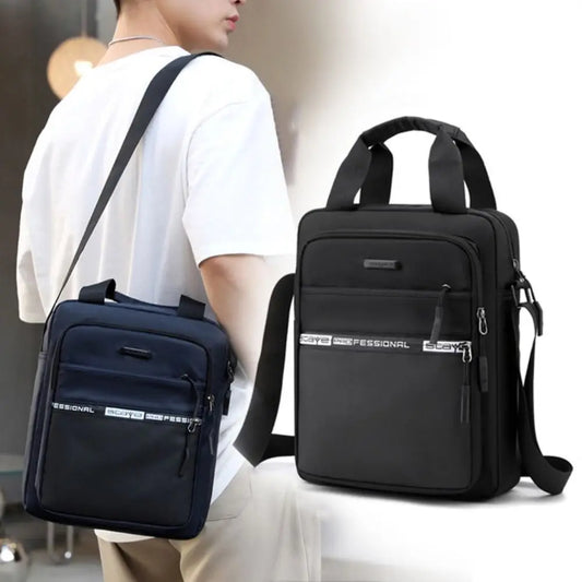 High-capacity, high-quality men's shoulder bag, made of waterproof and multifunctional Oxford fabric