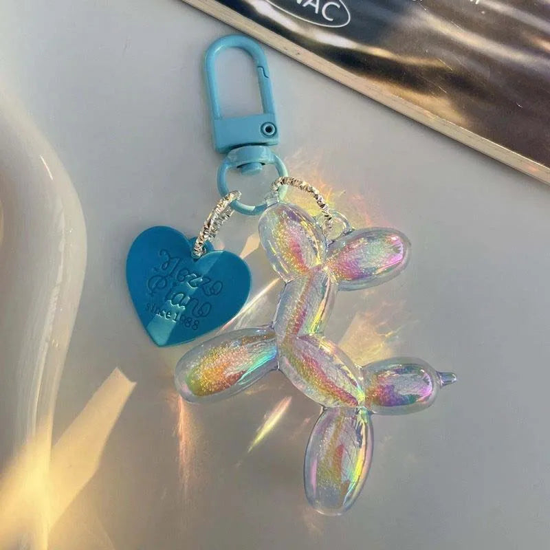 Balloon dog keychain in vibrant colors, a creative and fun accessory