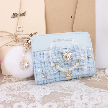 Small women's girls leather wallet