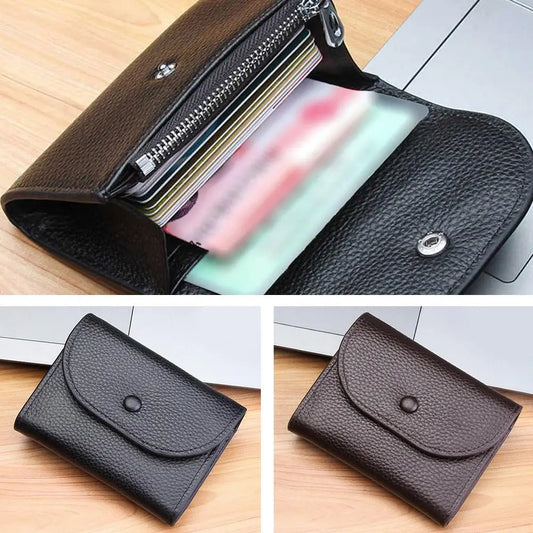 Charming small women's wallet in leather with card slots