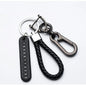 Modern DIY cell phone plate pendant keychain for men, made of braided leather cord, anti-loss accessory for car keys
