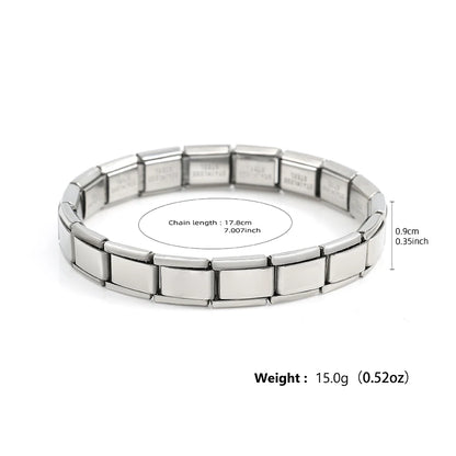 Italian-Style Square-Link Stainless Steel Bracelets – Unisex – Flexible Italian Links