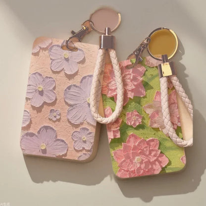 Women's card holder with keychain