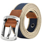Men's tactical canvas belt, modern and casual, goes well with jeans, ideal accessory for outdoor sports and hunting, with nylon pin buckle