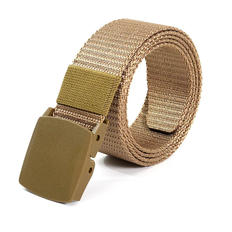 Canvas belt for men and women, tactical style, made of nylon, without metal.