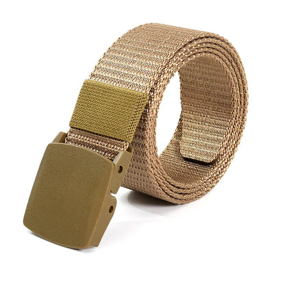 Canvas belt for men and women, tactical style, made of nylon, without metal.