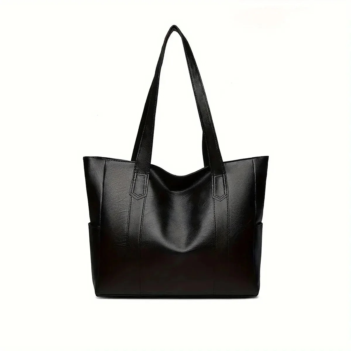 Large-capacity solid-color vintage-style women's handbag