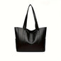 Large-capacity solid-color vintage-style women's handbag