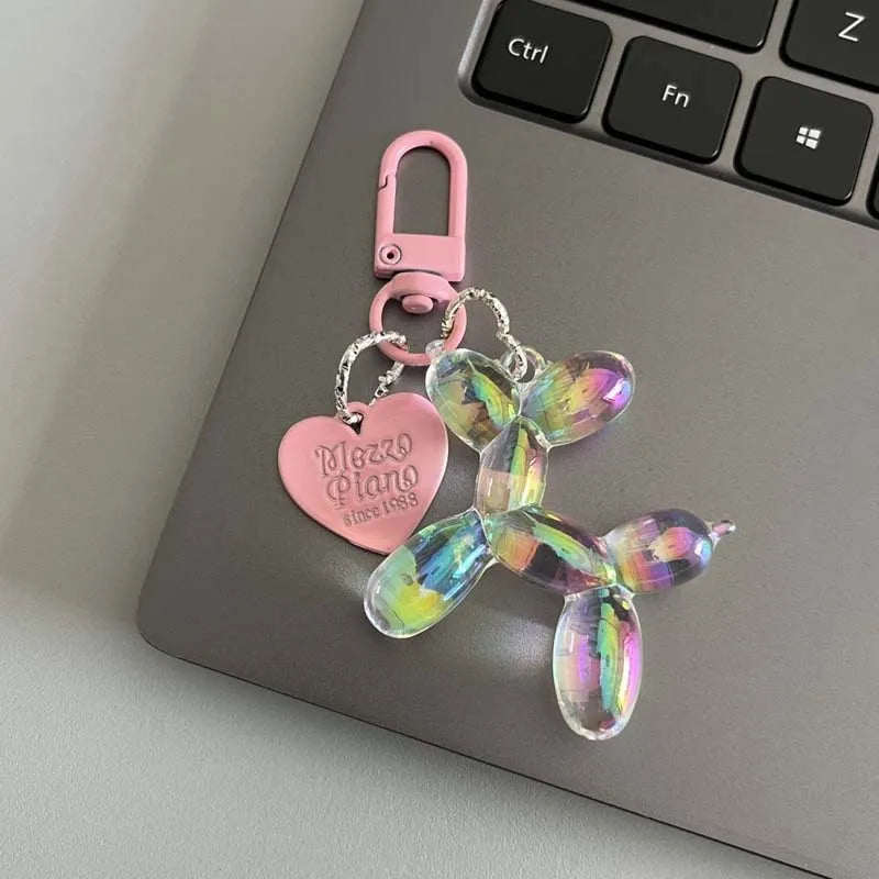 Balloon dog keychain in vibrant colors, a creative and fun accessory