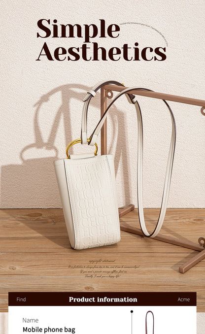 Women's crossbody bag, solid color, for cell phone and credit cards