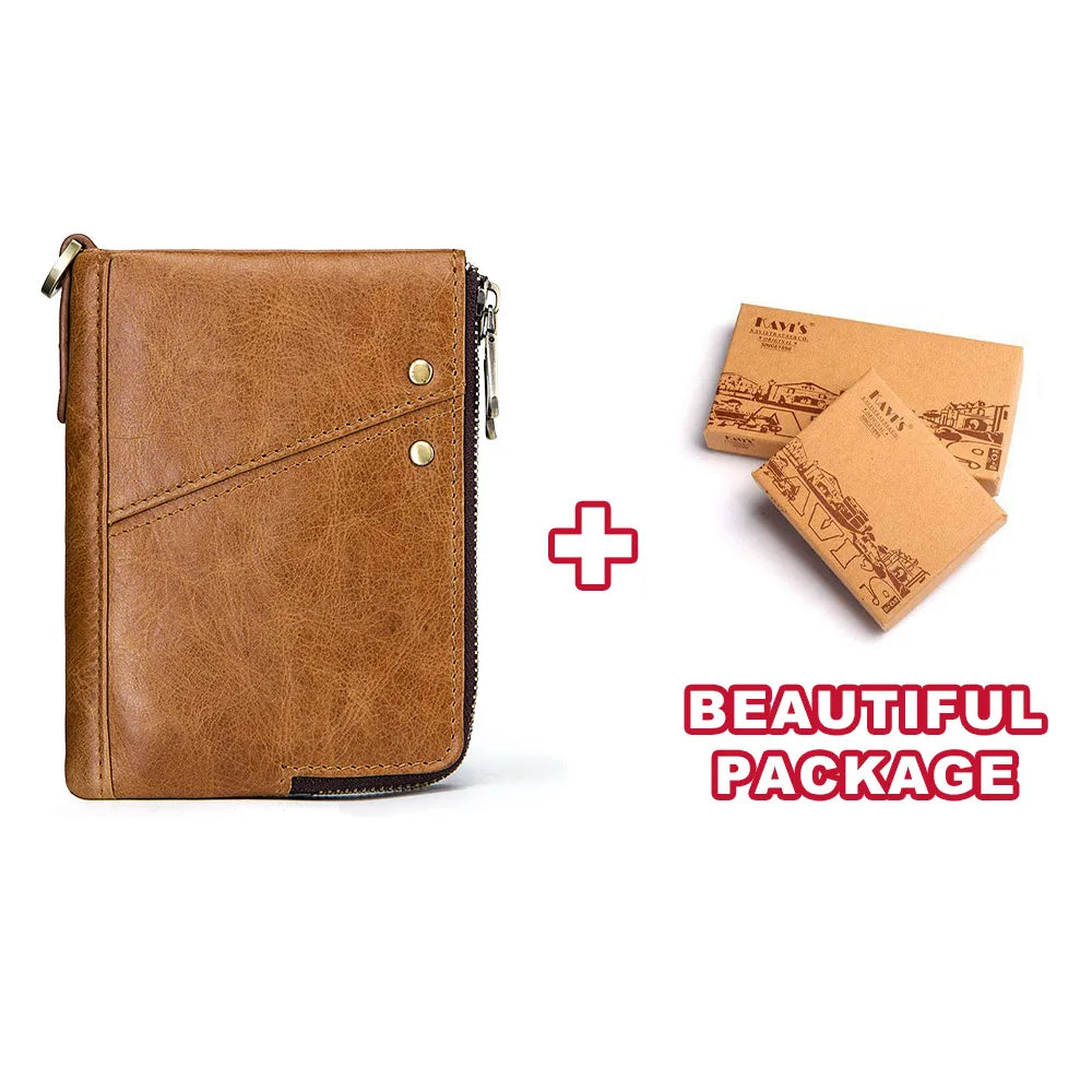 Unisex wallet in genuine leather, compact, with a sophisticated design and RFID-protected compartment for cards