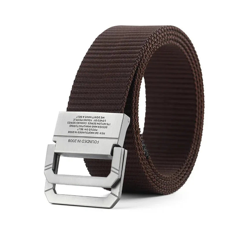 Elegant, casual, tactical men's belt in nylon fabric, military style, to wear with jeans