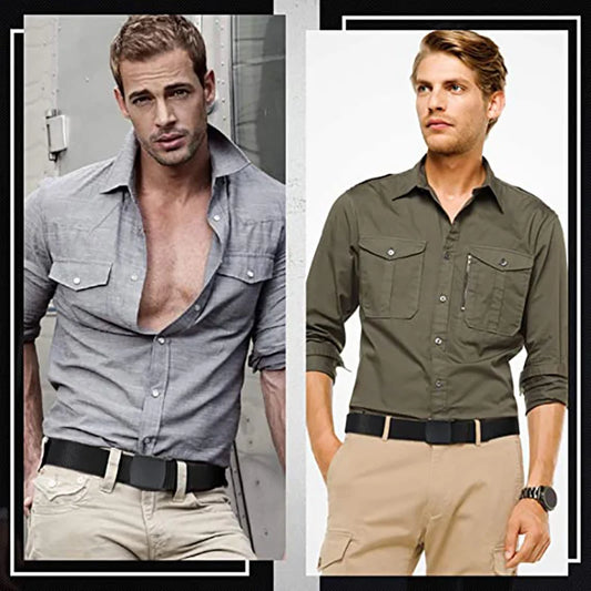 Men's casual canvas belt for outdoor activities, tactical nylon, sports